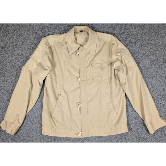 Vintage Hepworths Jacket Coat 100cm Tan Zip Up Buttons Pockets Corduroy Accent - Picture 2 of 16